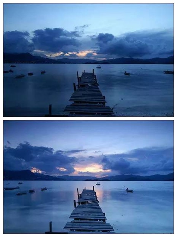 安裝漸變減光濾光片后照片對比 安裝漸變減光濾光片后照片對比